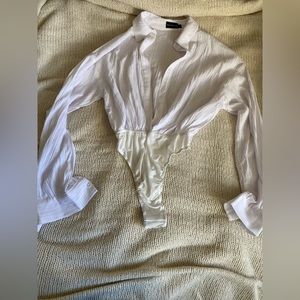 Pretty little thing linen shirt bodysuit